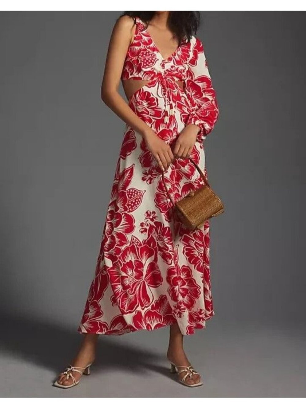 Farm Rio One Shoulder Dress Boho Chic Tropical Vacation Contemporary Womens XS